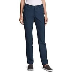 Eddie Bauer Curvy Straight Legendary Wash Pant Womens Size 8 Dust Indigo NWT